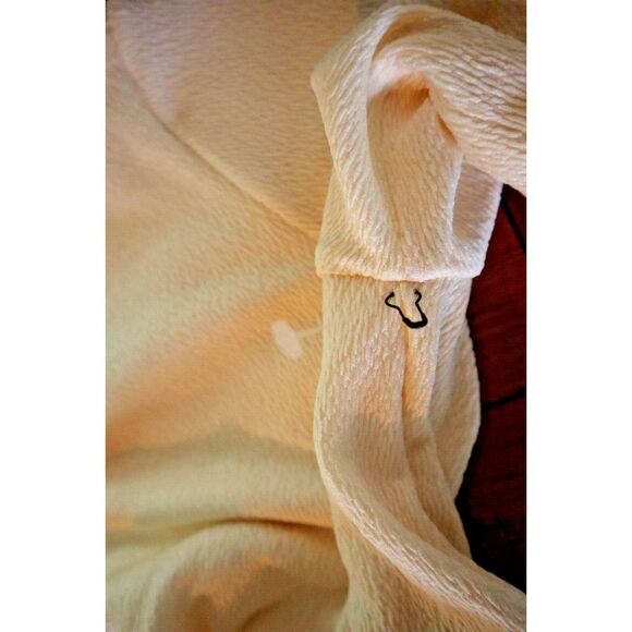 Halogen HA409017MI Women's Sz S Antique White L/S Wrap Design Midi Dress - Picture 3 of 7